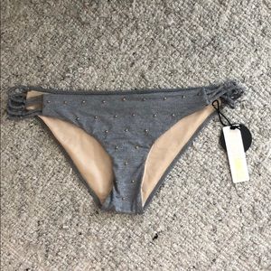 Amuse Society Grey Studded Bikini Bottom NWT